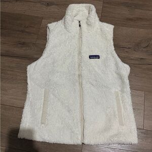 White Patagonia Los Gatos Sherpa Fleece Full Zip Vest Women’s Size medium